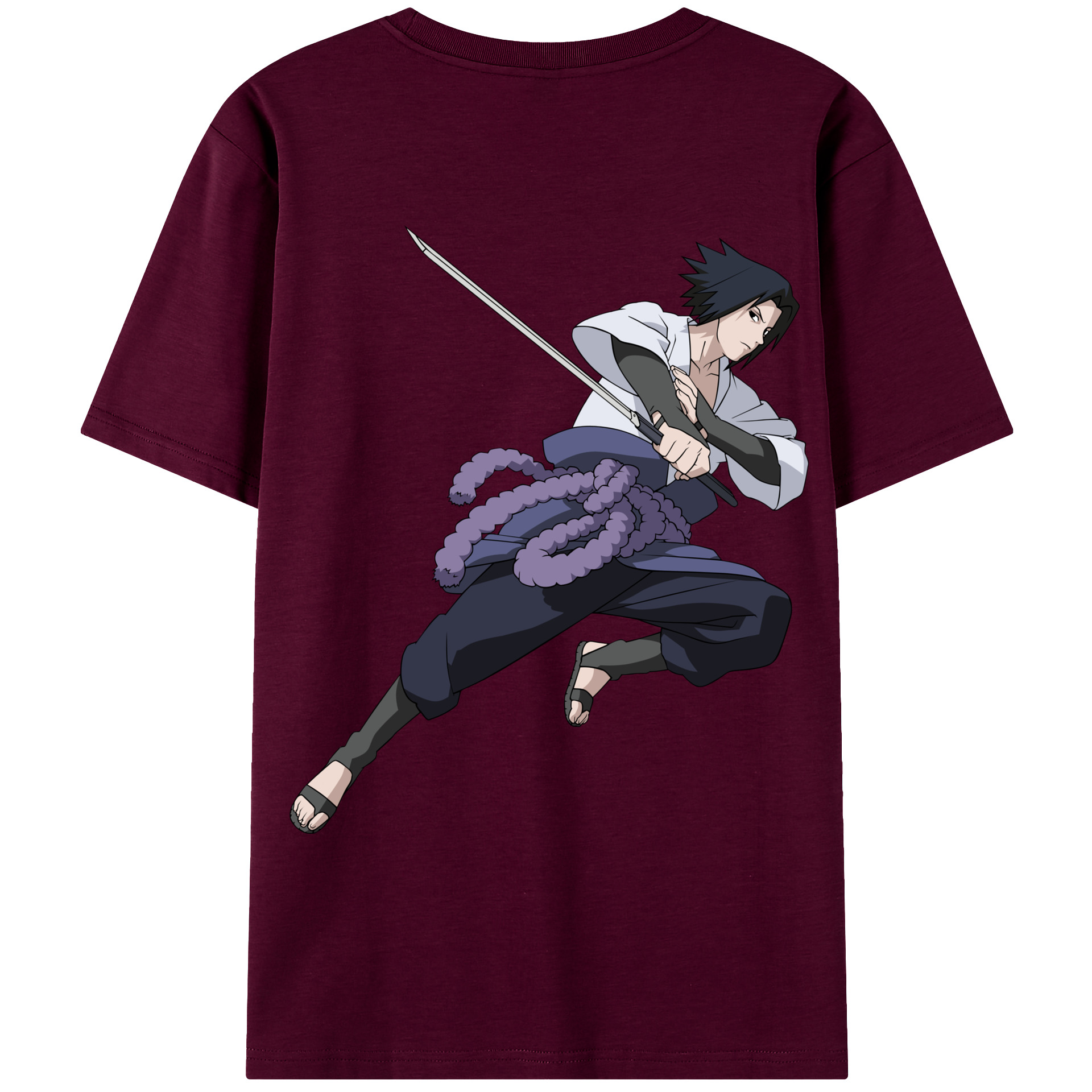 （画像用） NARUTO -ナルト- うちは サスケ Uchiha Sasuke レディース半袖Tシャツ(バックプリント)